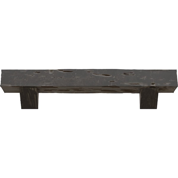 Kit W/ Breckinridge Corbels, Aged Cedar, 4H  X 6D X 60W Pecky Cypress Faux Wood Fireplace ManteL